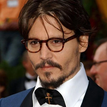 Johnny Depp Styl Brýle Muži Vintage Kolo Nýt Brýle Značky Design Malého Rámu Brýlí Jasné, Transparentní Objektiv Oculos