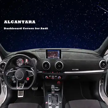 Skutečné Alcantara Vlastní palubní Desce Kryty pro Audi S3, RS3 2018 A3 2016-2019 Mat Odstín Polštářek Koberce Příslušenství Styling
