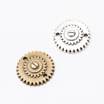 16pcs gear Vintage slitina zinku kovový přívěsek charms pro diy výrobu šperků 5627