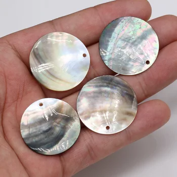 10ks Černá Perleť Mince Půvaby Módní Přírodní Shell Disk Přívěsek pro Výrobu Šperků DIY Náušnice Náhrdelník Příslušenství