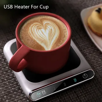 Hrnek Teplejší USB Ohřívač Šálku Stolní Vyhřívané Tácek na Kávu Čaj s Mlékem 3 Teploty Nastavitelný Šálek Oteplování Pad pro Domácí Kancelář