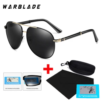 WarBLade Značky Polarizované Sluneční Brýle Muži, Klasické Slitiny Rám Pilotní Sluneční Brýle Mužské Vintage Oválné Řidičské Brýle Oculos S Box