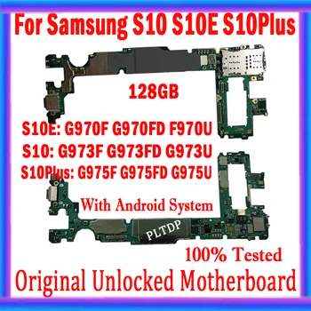 Pro Samsung Galaxy S10 S10E Plus G975U G973U G973F/FD G970F/FD G975F/FD G970U základní Deska 128 G Původní Odemknout základní Deska Testovány