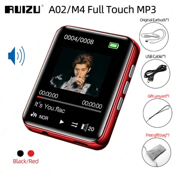 RUIZU M4 hi-fi Hudební Přehrávač MP3 S Bluetooth Mini Dotyková Obrazovka Video Přehrávač Reproduktor Podpora TF Karet FM Rádio Ebook Krokoměr