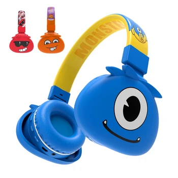 Nový Kreslený Bezdrátová Sluchátka Bluetooth Skládací Stereo Roztomilé Monstra Headset pro Iphone Xiaomi Phone Děti Chlapci Dívky Dárek