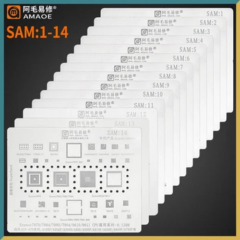 Amaoe A50/A70/J50/70/A310/A510 S21 S10/S20 Výsadbu Plechové Šablony Pro Samsung Galaxy/Note Series Ocelové Pletivo BGA Reballing Šablony