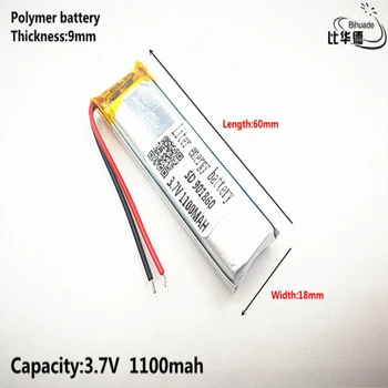 L energie baterie Dobrá Qulity 3.7 V,1100mAH,901860 Polymer lithium-ion / Li-ion baterie pro HRAČKY,POWER BANK,GPS,mp3,mp4
