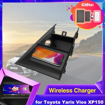 15W Auto Bezdrátové Nabíjení pro Toyota Yaris Vios XP150 Sport 2013~2019 Loketní opěrka Box Telefon Rychlé Nabíječky Deska Příslušenství 2014 2015