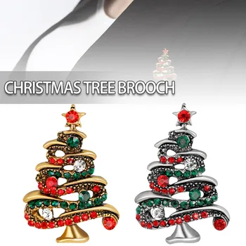 1ks Módní Vánoční Strom Brože Crystal Drahokamu Hvězda Brož Pin Ženy Unisex Nový Rok, Strana, Šperky, Oblečení, Doplňky