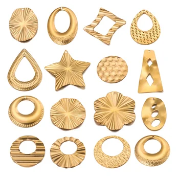 10pcs z Nerezové Oceli Geometrie Moon Přívěsky Zlaté Pevný Roh Přívěsky pro DIY Šperky Zjištění Příslušenství Zlaté Náušnice