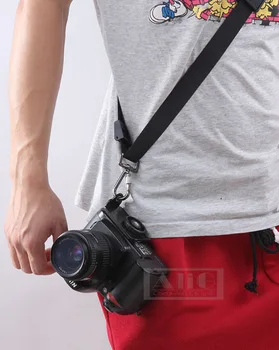 Černá DSLR Fotoaparát rychlý Rychlý Sling Ramenní Popruh na Krk s odtrhávací Deska + Připojení Hák Pro Canon Nikon Sony