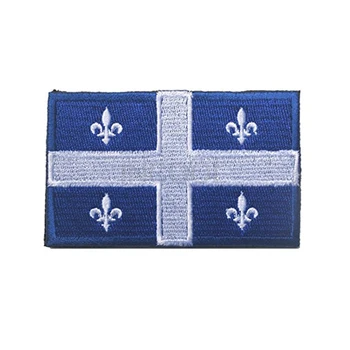 Výšivky Patch Kanada Quebec Vlajka Taktické Armády Patch Emblém Nášivka Vojenské Hák A Smyčky Uzávěr Vyšívané Odznaky
