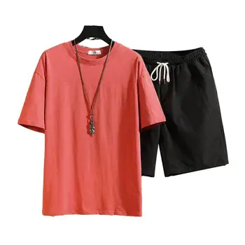 Letní Nové Pánské Pyžama Sady Hip Hop Móda Krátký Rukáv Oblek korejský Módní Oblečení pro muže 2 Ks Sada пижама мужская