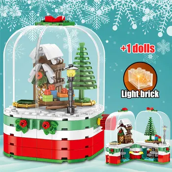 Vánoční Strom, Sobů Dům, Sady Model Cihly Hračky Otec Město Zimní Brickheadz Santa Claus Elk Nový Rok Dárky