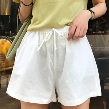 Ženy Letní Šortky Polyester Kalhoty Vysokým Pasem Lady je Volné A Pohodlné Teplé Kalhoty Dívčí Ležérní Oblečení