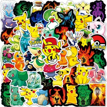 50 Pikachu Pokemon Anime Karikatura Graffiti Samolepky Notebook Vody Šálek Trolley Case Vodotěsné Dekorativní Samolepky