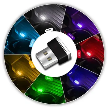 2 Ks Mini USB Světlo LED Auto Auto Interiér Atmosféru Světla Dekorativní Lampa PC Auto Barevné Světlo, Auto Příslušenství, Univerzální 5V