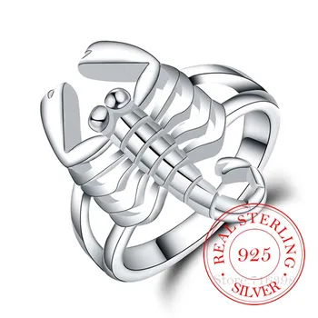 925 Sterling Silver Jedinečný Design Despotický Scorpion Prsteny Pro Ženy Šperky Atmosférický Prst Prsten Pro Party Dárek K Narozeninám