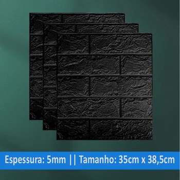 3D Nálepka Tapety Deska Pěna Tmavě Černé Cihly Pro Obývací Pokoj Ložnice Vodotěsné