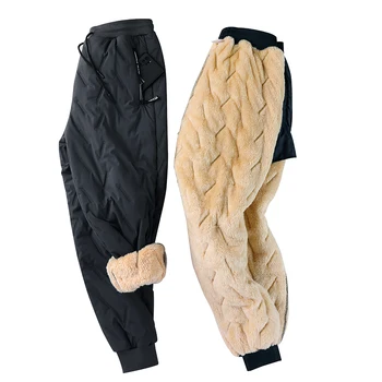 Pánská Zimní Vlněný Zahustit Teplé Tepláky Módní Běžci Vodotěsné Příležitostné Outdoorové Kalhoty Pánské Rouno Větruodolný Kalhoty 2023