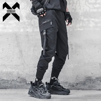 Taktické Funkční Kalhoty Běžce Muže Více Kapsy Kalhot 2022 Podzim Hip Hop Streetwear Harem Pant Black