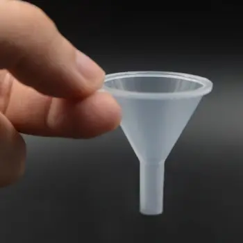 20ks Mini průhledný Plastový Trychtýř - Plnící Malé Láhve Vůně Parfému Řemeslo Dia : 40mm Průměr Otvoru : 3 mm