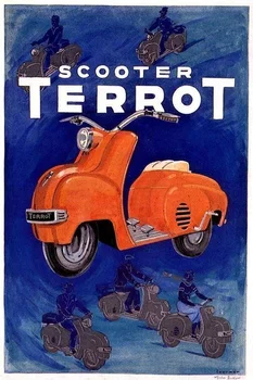 TERROT SKÚTR Vintage Plechové Znamení, Plakát Zdi Plaku