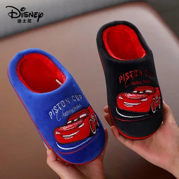 Disney nové děti bavlna přezůvky zimě kluky domů non-slip roztomilý kreslený auto dítě teplé bavlněné boty