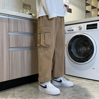 Muži Ležérní Kalhoty 2022 Nové Jaro Léto Muži Harajuku Cargo Kalhoty Multi-Pocket Módy Hip Hop Volné Vysoce Kvalitní Pánské Kalhoty